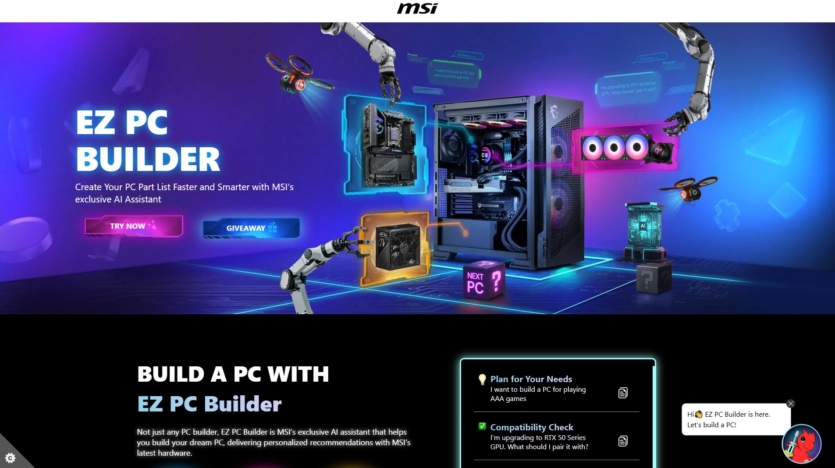 MSI представила EZ PC Builder: ШІ-помічник збирання ПК назвав Ryzen 9800X3D бюджетним та 