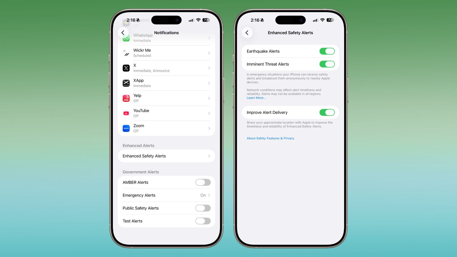 Усовершенствованные системные уведомления
