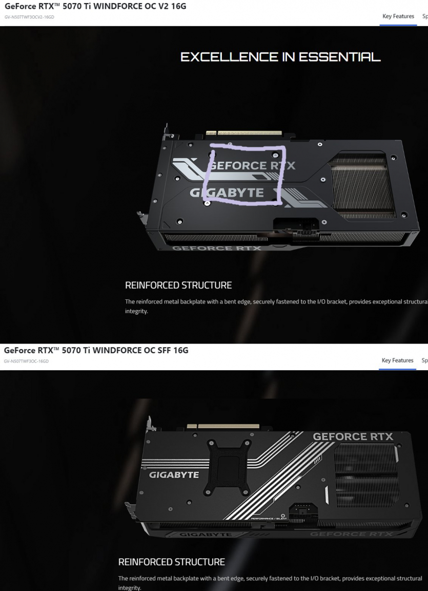 Gigabyte заменила термогель на термопрокладки в видеокарте RTX 5070 Ti Windforce V2